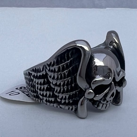 Resale Lot of 25 Men's Stainless Steel Skull Rings Metal High Quality Biker - Picture 3 of 5